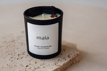 Load image into Gallery viewer, Black Tourmaline Crystal Infused Candle: Patchouli / Black Jar