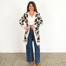 Load image into Gallery viewer, "Amanda" Cream & Leopard Print Longline Cardigan - Love Lola