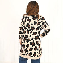 Load image into Gallery viewer, "Amanda" Cream & Leopard Print Longline Cardigan - Love Lola