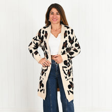Load image into Gallery viewer, "Amanda" Cream & Leopard Print Longline Cardigan - Love Lola