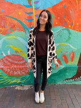 Load image into Gallery viewer, "Amanda" Cream & Leopard Print Longline Cardigan - Love Lola