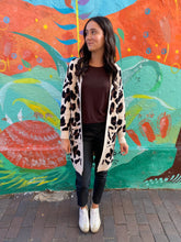 Load image into Gallery viewer, "Amanda" Cream & Leopard Print Longline Cardigan - Love Lola