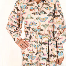 Load image into Gallery viewer, "Megan" Dress in Pink Emerge Butterfly Print - Palm Cove