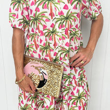 Load image into Gallery viewer, "Ellie" Tiered Dress in Geometric Palm Print - Palm Cove