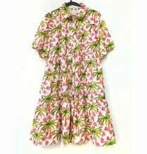 Load image into Gallery viewer, "Ellie" Tiered Dress in Geometric Palm Print - Palm Cove