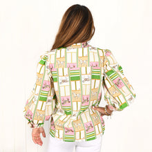 Load image into Gallery viewer, "Scarlett" Top in Let Freedom Reign Print - Palm Cove