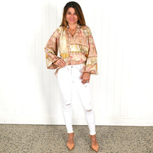 Load image into Gallery viewer, "April" Orange Paisley Long Sleeve Top - Palm Cove