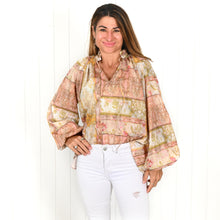 Load image into Gallery viewer, "April" Orange Paisley Long Sleeve Top - Palm Cove