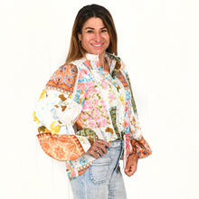 Load image into Gallery viewer, "Heidi" Patchwork Long Sleeve Shirt - Palm Cove