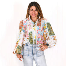 Load image into Gallery viewer, "Heidi" Patchwork Long Sleeve Shirt - Palm Cove