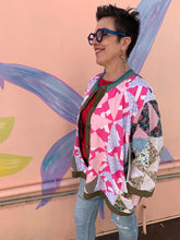 Load image into Gallery viewer, "Autumn Circus" Pink Patchwork Handmade Recycled Jacket