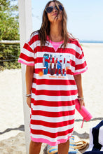 Load image into Gallery viewer, Red/White Stripe Beach Sweat Dress - Hammill & Co