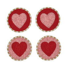 Load image into Gallery viewer, Heart Beaded Coasters - Set of 4