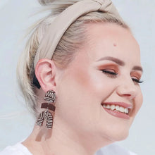 Load image into Gallery viewer, &#39;Bec&#39; Chocolate Contour Dangle Earrings