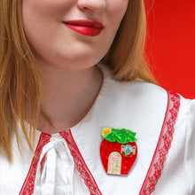 Load image into Gallery viewer, Berry Happy Home Brooch - Erstwilder x Strawberry Shortcake