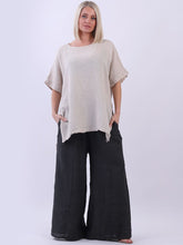 Load image into Gallery viewer, 'Bianca' Beige High/Low Linen Blend Top