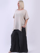 Load image into Gallery viewer, 'Bianca' Beige High/Low Linen Blend Top