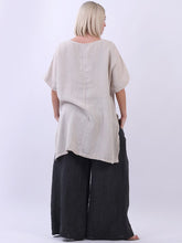 Load image into Gallery viewer, 'Bianca' Beige High/Low Linen Blend Top