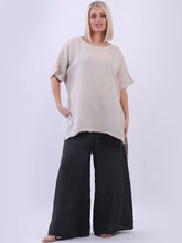 Load image into Gallery viewer, 'Bianca' Beige High/Low Linen Blend Top