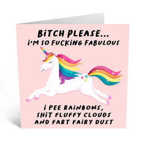 "Bitch Please" Unicorn Card