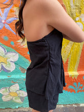 Load image into Gallery viewer, Black Pleated Strapless Top & Short Set - By Frankie