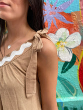 Load image into Gallery viewer, Latte Brown Ric Rac Cotton Dress - By Frankie
