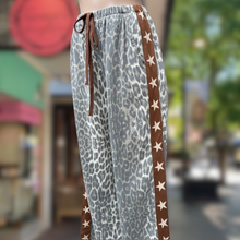 Load image into Gallery viewer, Brown Star Leopard Denim Racer Pants - By Frankie
