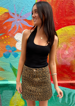 Load image into Gallery viewer, Dark Leopard Denim Skirt - By Frankie