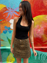 Load image into Gallery viewer, Dark Leopard Denim Skirt - By Frankie