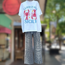 Load image into Gallery viewer, Light Leopard Denim Racer Pants - By Frankie