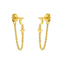 Load image into Gallery viewer, Gold Chained Night Sky Studs