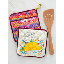 Load image into Gallery viewer, Cream Taco Pot Holder & Spoon Set