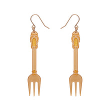 Load image into Gallery viewer, Gold Fork, Please! Drop Earrings - Erstwilder x Katherine Sabbath