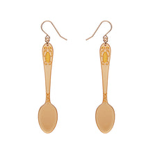 Load image into Gallery viewer, Gold Spoon, Please! Drop Earrings - Erstwilder x Katherine Sabbath