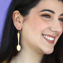 Load image into Gallery viewer, Gold Spoon, Please! Drop Earrings - Erstwilder x Katherine Sabbath