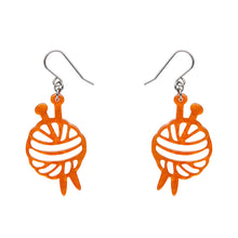 Load image into Gallery viewer, Orange Ball Of Yarn Ripple Drop Earrings - Erstwilder Arts & Crafts