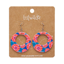 Load image into Gallery viewer, Pink Dahlia Circle Drop Earrings - Erstwilder x Jocelyn Proust