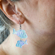 Load image into Gallery viewer, Iridescent Fish Friends Drop Earrings - Erstwilder Great Barrier Reef