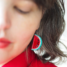 Load image into Gallery viewer, Viva la Vida Watermelons Drop Earrings - Erstwilder x Frida Kahlo
