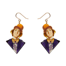 Load image into Gallery viewer, Mr Wonka Drop Earrings - Erstwilder x Willy Wonka & The Chocolate Factory