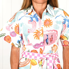 Load image into Gallery viewer, "Willow" Short Sleeve Maxi Dress in Escape to Paradise Print - Palm Cove