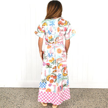 Load image into Gallery viewer, "Willow" Short Sleeve Maxi Dress in Escape to Paradise Print - Palm Cove