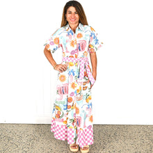Load image into Gallery viewer, "Willow" Short Sleeve Maxi Dress in Escape to Paradise Print - Palm Cove