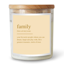Load image into Gallery viewer, Family - Large Commonfolk Collective Foil Dictionary Candle