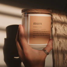 Load image into Gallery viewer, Mum – Large Commonfolk Collective Dictionary Soul Candle