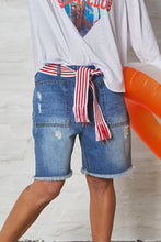 Load image into Gallery viewer, Stonewash Frayed Denim Carpenter Short - Hammill & Co