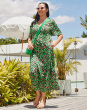 Load image into Gallery viewer, 'Wendy' Green Animal Print Dress