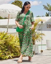 Load image into Gallery viewer, 'Wendy' Green Animal Print Dress