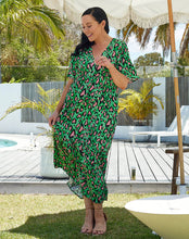 Load image into Gallery viewer, 'Wendy' Green Animal Print Dress