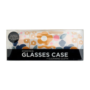 Floral Puzzle Mustard Glasses Case & Cloth